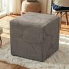 1PC Leaves Jacquard Ottoman Stool Cover Elastic Square Footrest Slipcovers Anti-dust Footstool Pouf Covers for Living Room Hotel