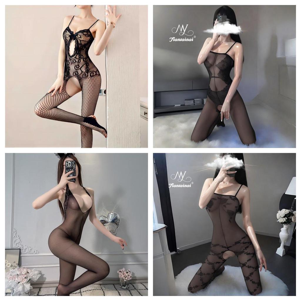 Air Hostess Lingerie Set: Sexy Maid Uniform with Stockings & Fishnet Bodysuit