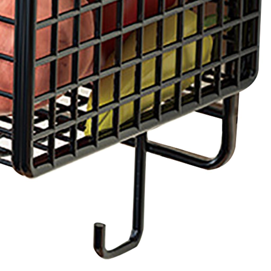 Kitchen Wall Basket Single Metal Large Capacity Space Saving Wall Mounted Storage Basket with Hook for Vegetable