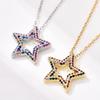 Trendy Multicolor Star Zincon Pendant Necklace For Women Stainless Steel Chain Choker Vintage Necklace Female Daily Jewelry Gift