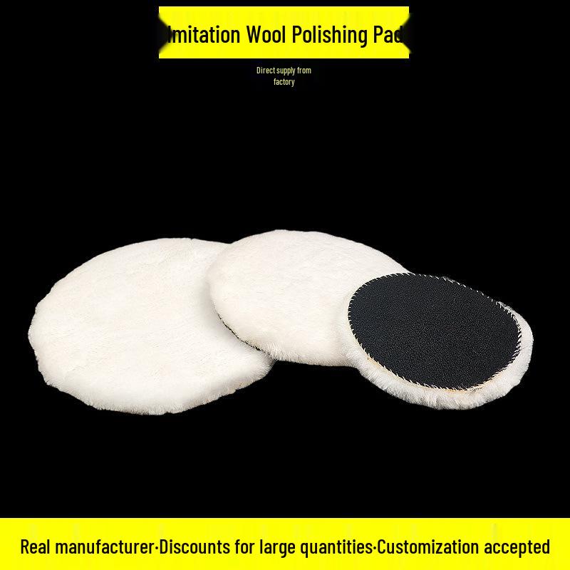 Wool Polishing Pad & Waxing Disc Set - Self-Adhesive Imitation Wool Cleaning Sponge