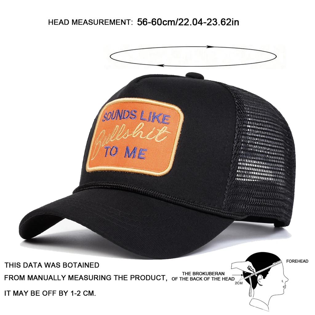 Net Baseball Stitching Stitched Embroidered Alphabet Bullshit Neutral Gender Women Men For Caps Spring Summer Outdoor Sunscreen Hat Adjustable