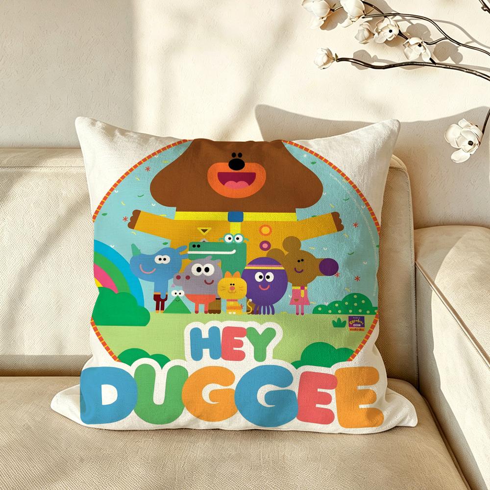 Cartoon HHey DDuggee cute Cushion Cover Pillow Case Antidustmite Pillowcase Silky Short Plush Sofa Cushion Cover hot
