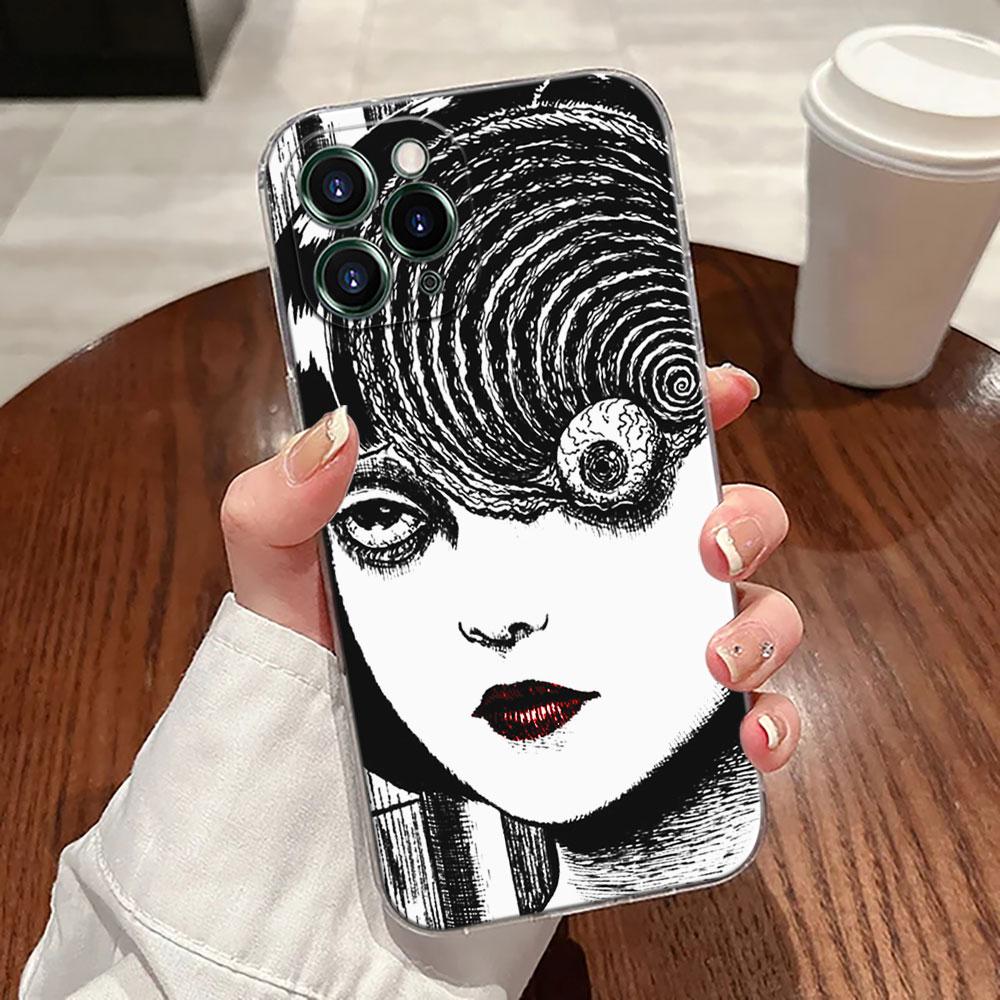 Horror Comic T-Tomies-Junjis Ito Manga Transparent Case For Apple iPhone 17 16 15 14 13 12 11 Pro Max Plus 16E 17Air Phone Cover
