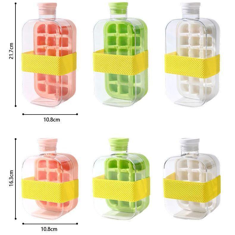 Press-Type Ice Cube Tray & Kettle: Food-Grade Mold for Household Ice Making.