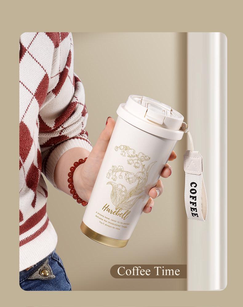 Lily High-Value Thermos Mug with Straw for Students - Large Capacity for Coffee & Water