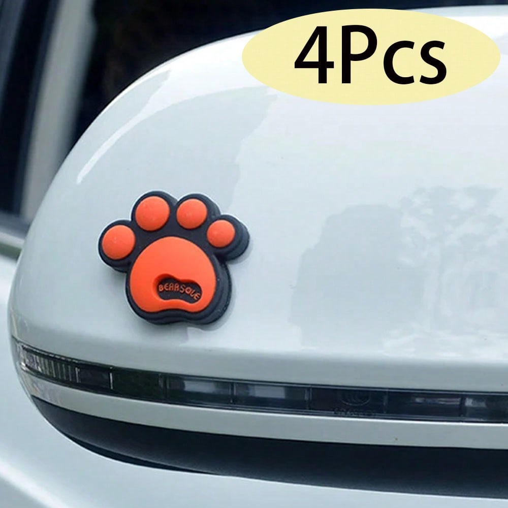 Cartoon car stickers dog footprints decorative anti-collision stickers foot type anti-collision silicone footprint car stickers