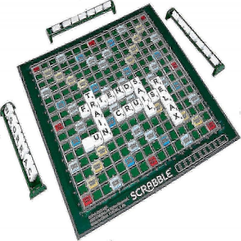 Deluxe Scrabble Set with Locking Tiles for Family Fun