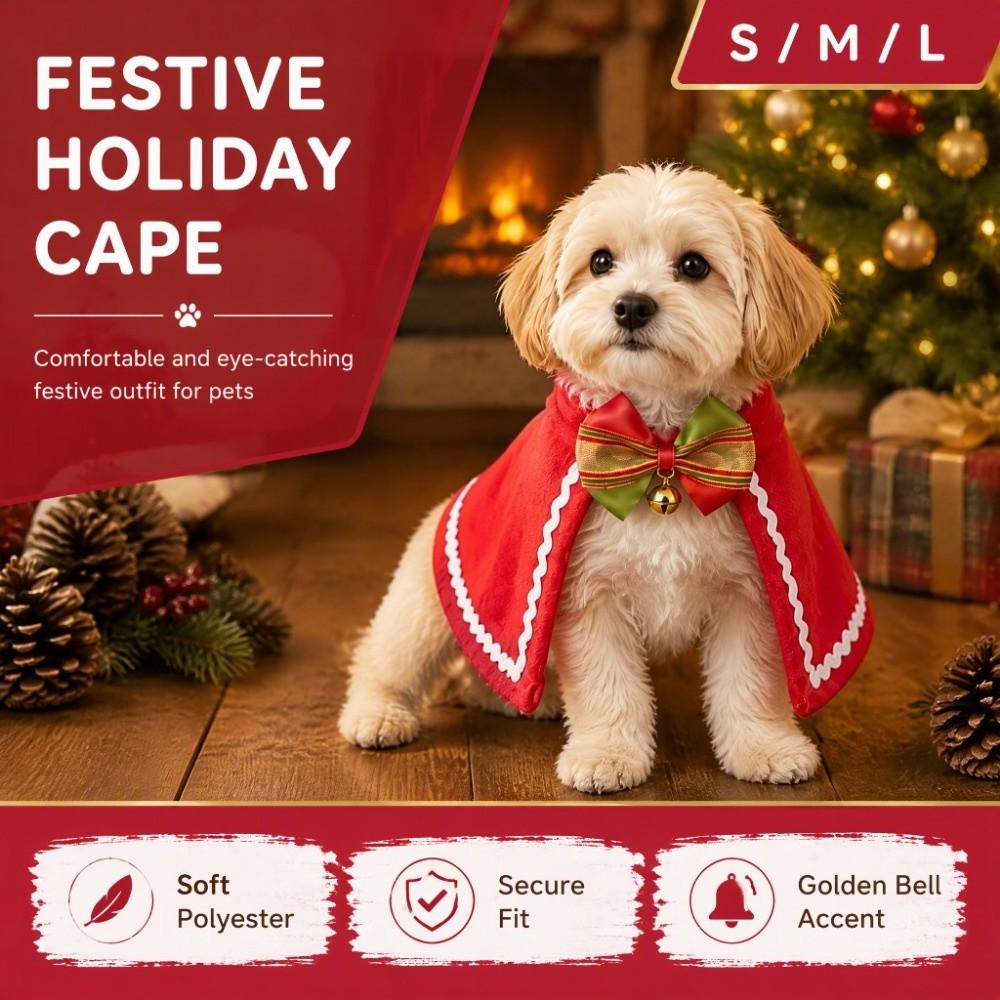 Soft Winter Cat Cloak Lightweight Christmas Pet Costume Fashion Dog Cosplay Costume Holiday