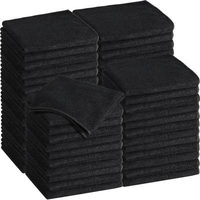 4PCS Microfiber BlackTowels Set Thick Soft Absorbent for Home Hotel Salon Hair Kitchen Rag Car Wash Black Multi-purpose Towel