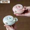 90ml Ivory White Porcelain Side Handle Teapot Antique Tea Infuser Pot Tea Maker Kettle with Strainer Green Tea Tea Items Craft