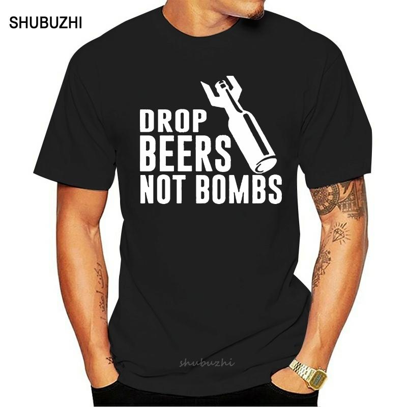 

Drop beers not bombs men cotton tshirt summer brand teeshirt euro size 5XL різнокольоровий