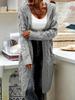 Women's Solid Color Loose Knit Cardigan - Chunky Mid-Length Cable Knit Sweater Coat