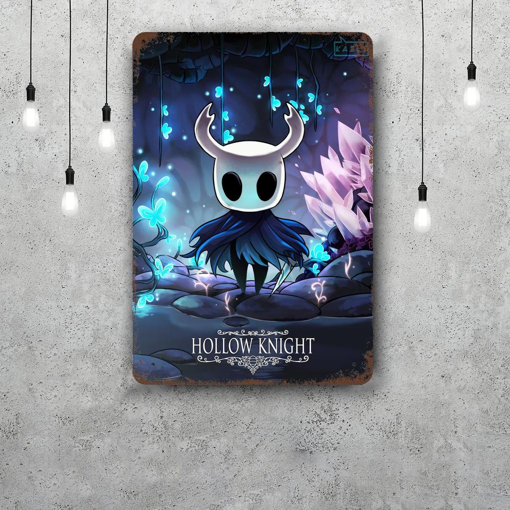 Hollow Knight Decor Poster Vintage Tin Sign Metal Sign Decorative Plaque for Pub Bar Man Cave Club Wall Decoration