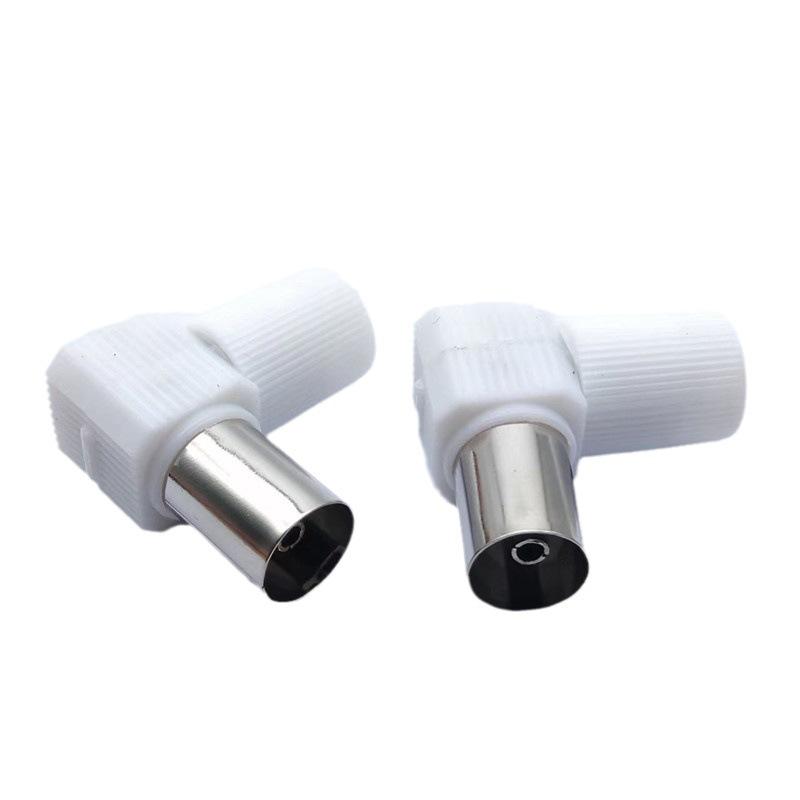 90° Solderless RF TV Connector 9.5mm Female Antenna Plug