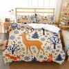 Christmas Elk Duvet Cover Set King Queen Full Twin Size Soft Christmas Trees Snowflake Decor Holiday Bedding Set Comforter Cover