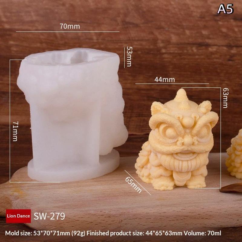 Stampo in Silicone per Torta Gelatina di Latte Stampo in Silicone Danza del Leone Budino 3D Maialino Accessori Decorazione Dolci Cottura Casalinga