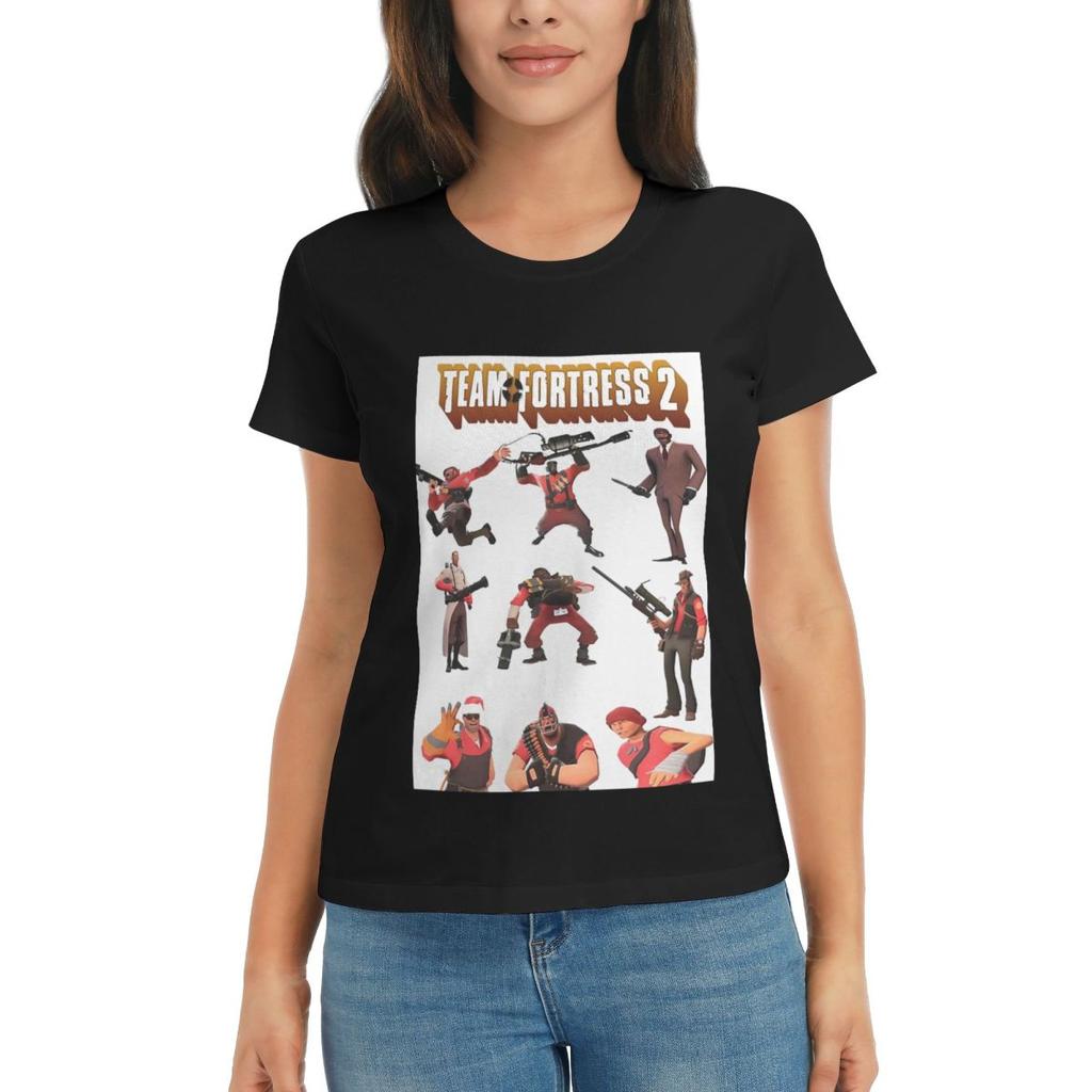WOMEN TShirt Team Fortress 2 TF2 Log Summer Short Sleeve Tees ONeck Cotton T Shirts Clothes Tops Streetwear