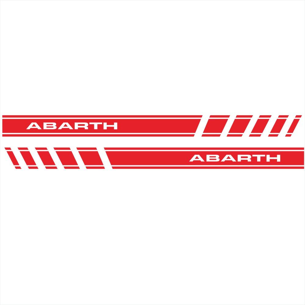 2PCS Car Door Side Skirt Stripe Stickers Racing Sport Fashion Vinyl Decals Decoration Accessories Exterior For Fiat 500 ABARTH