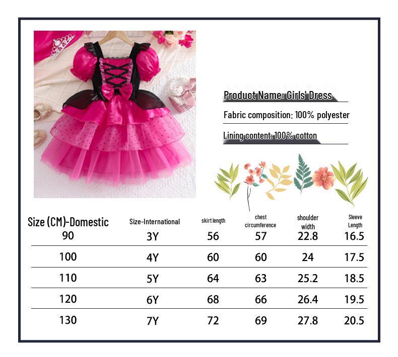 Fuchsia Lolita Kuromi Princess Dress for Girls' Stage Party