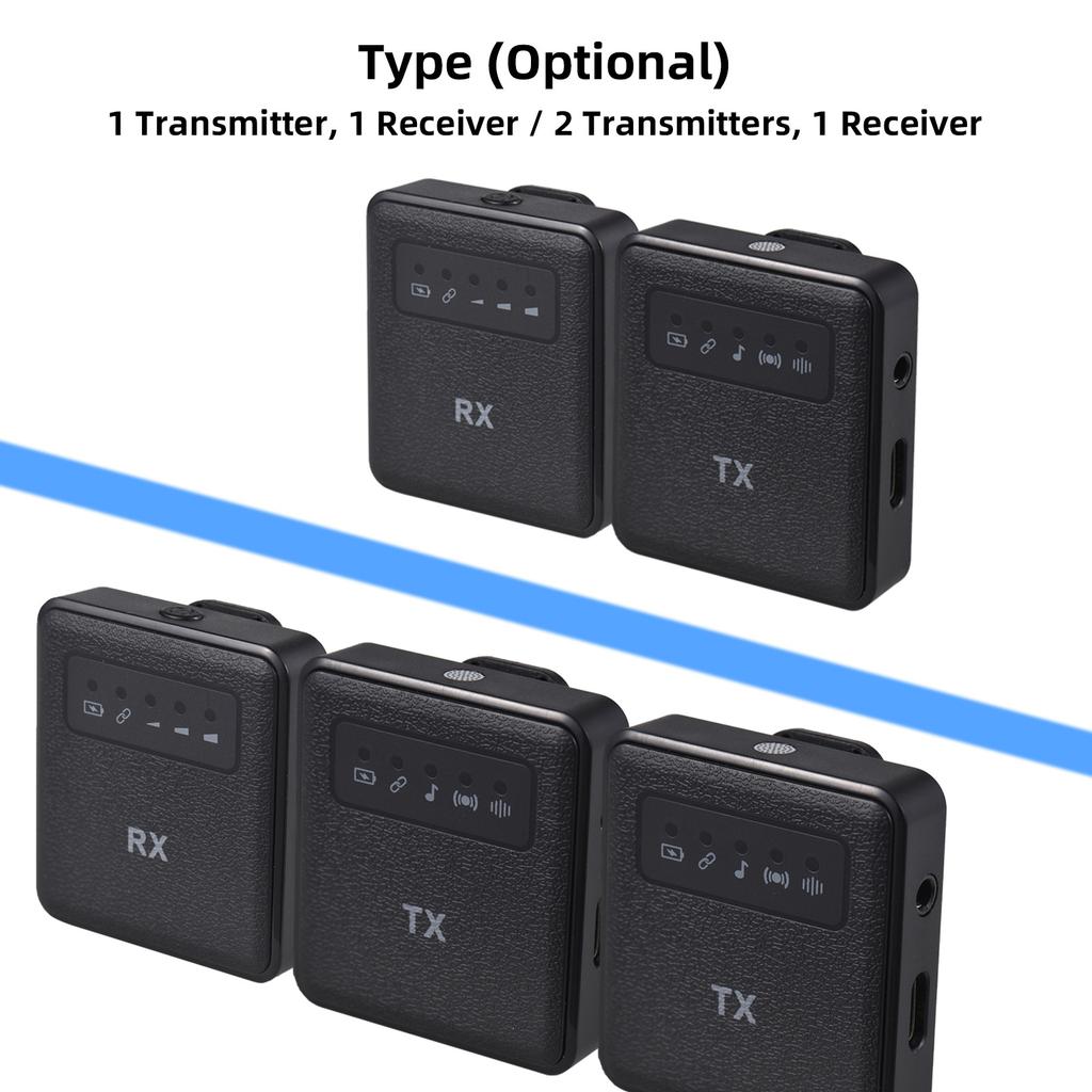 2.4G Wireless Collar Clip Microphone Clip on Microphone Mic Transmitter and Receiver with Clip Portable Rechargeable