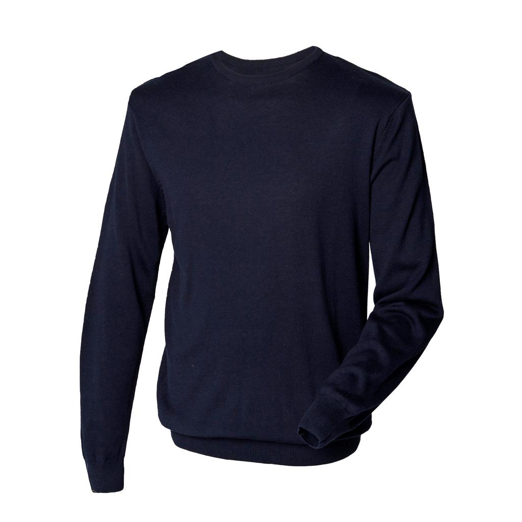 Henbury Herren-Pullover/Sweatshirt mit Rundhalsausschnitt, 12 Gauge Feinstrick
