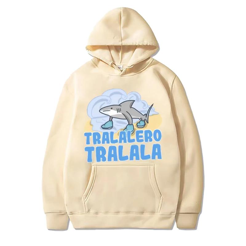 Tralalero Tralala Shark Anime Style Hooded Sweatshirt for Women Long Sleeved Top Autumn and Winter Warm Pullover