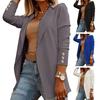 Women Suit Coat Lapel Long Sleeve Open Front Solid Color Dress Coat Business Work Casual Jacket Office Clothes Outwear
