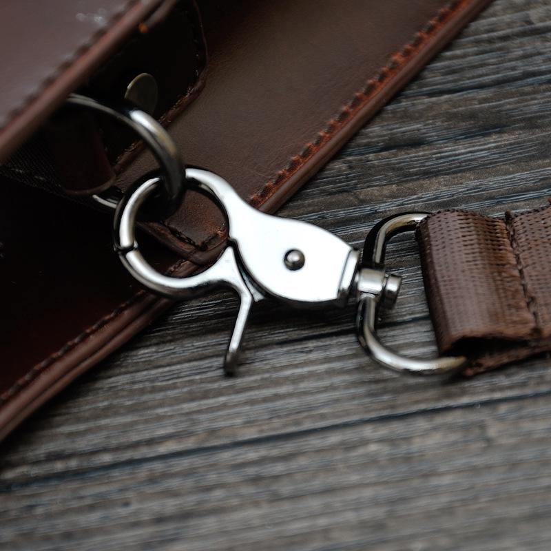 Men's One-shoulder Crossbody Bags Korean Retro Business Casual Car Stitching Waterproof Zipper Handbag