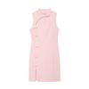 Elegant New Chinese Style Sleeveless Mini Cheongsam Dress Stand Collar Hollow Knot Detail Slim Fit