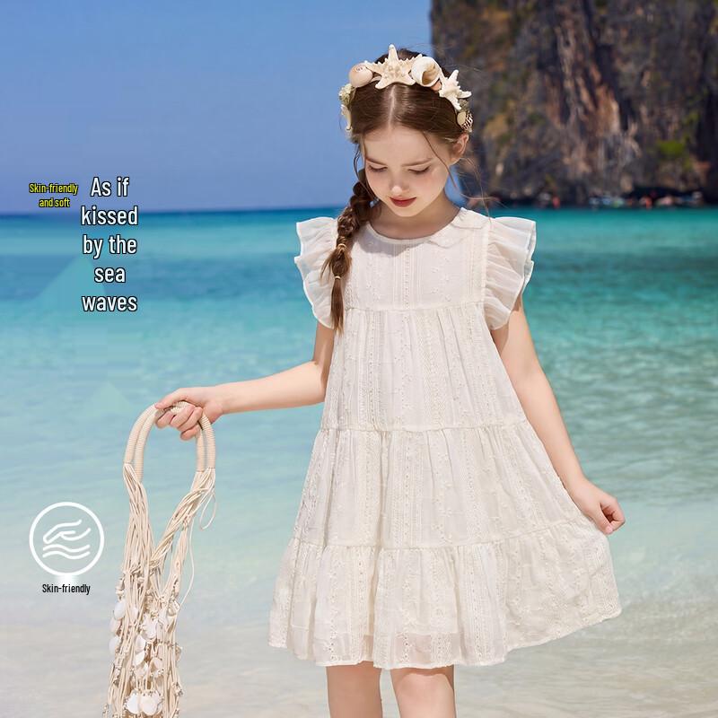 ASK JUNIOR Girls' Summer Cap-Sleeve Mesh Princess Dress