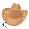 Unisex Retro Denim Floral Embroidery Jazz Hat - Western Ethnic Outdoor Style