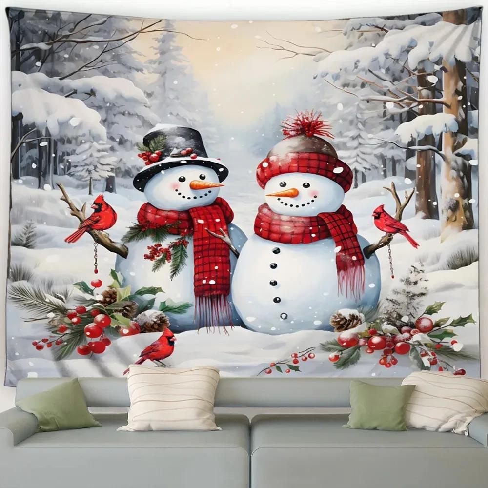Christmas Tree Snowman Luxury Tapestry Bedroom Living Room Home Christmas Decoration