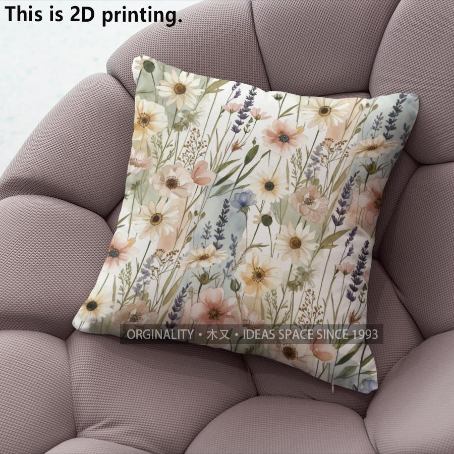 Aquarell Wildblumen Kissenbezüge Muster Kissenhülle Geeignet für Sofa Schlafzimmer Auto Kissenbezug