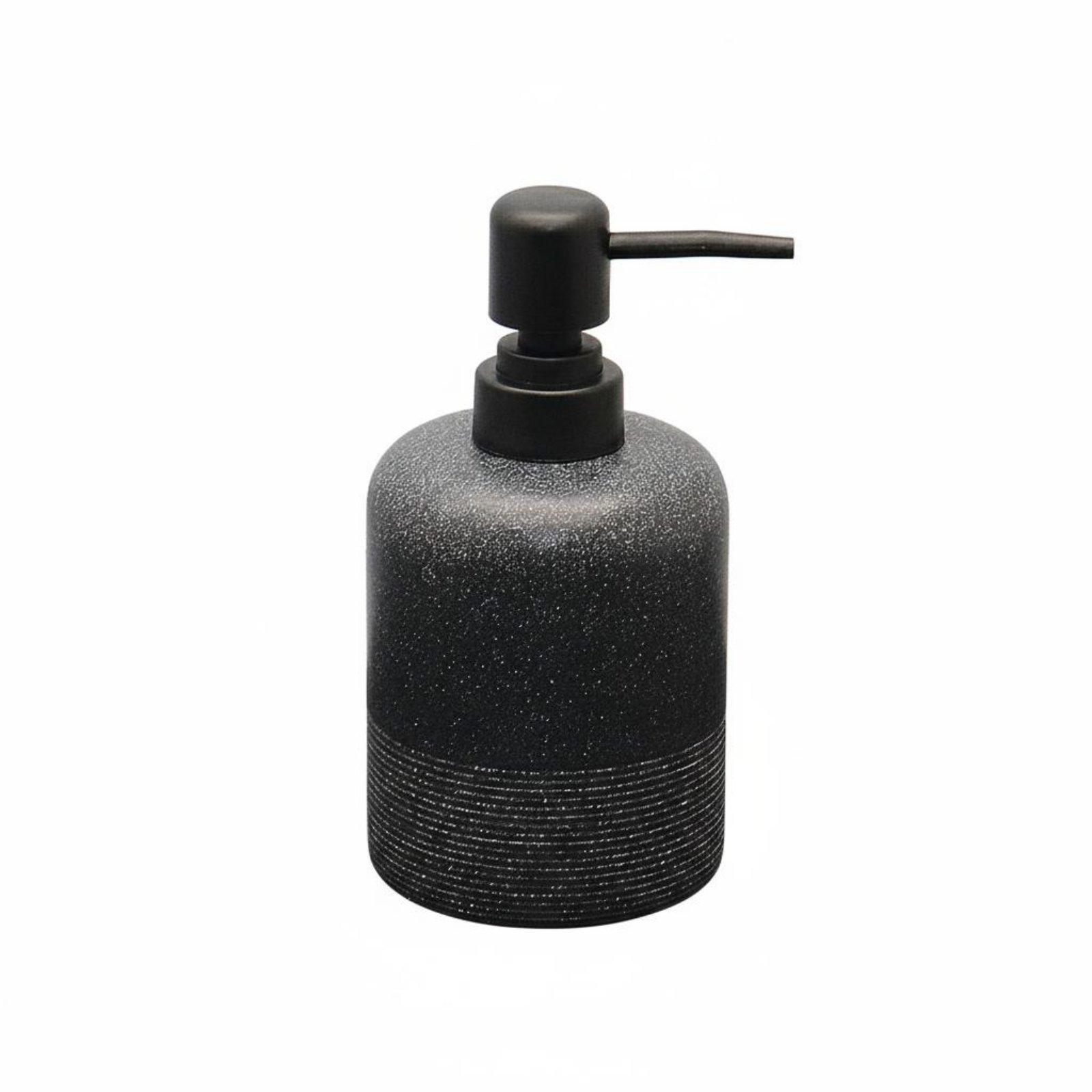 Resin Soap Pump Bottle Refillable Stone-Textured Finish Hand Soap Bottle Lotion Dispenser with Pump Versatile for Powder Room