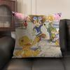 Anime DDigimon AAdventure Cushion Cover Natural Linen Organic Fabric DoubleSided Printing Sofa Home Decor Gift Pillow Case