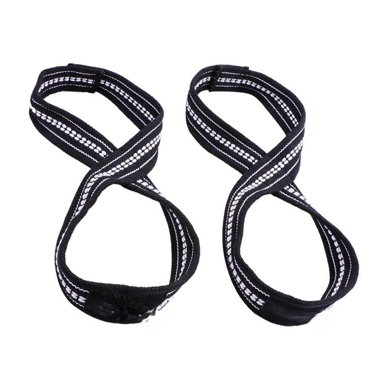 Direct Thicken Durable Wrist Cuffs Figure 8 Straps Gym Weightlifting Straps for Sports Pull-ups Weight Lifting