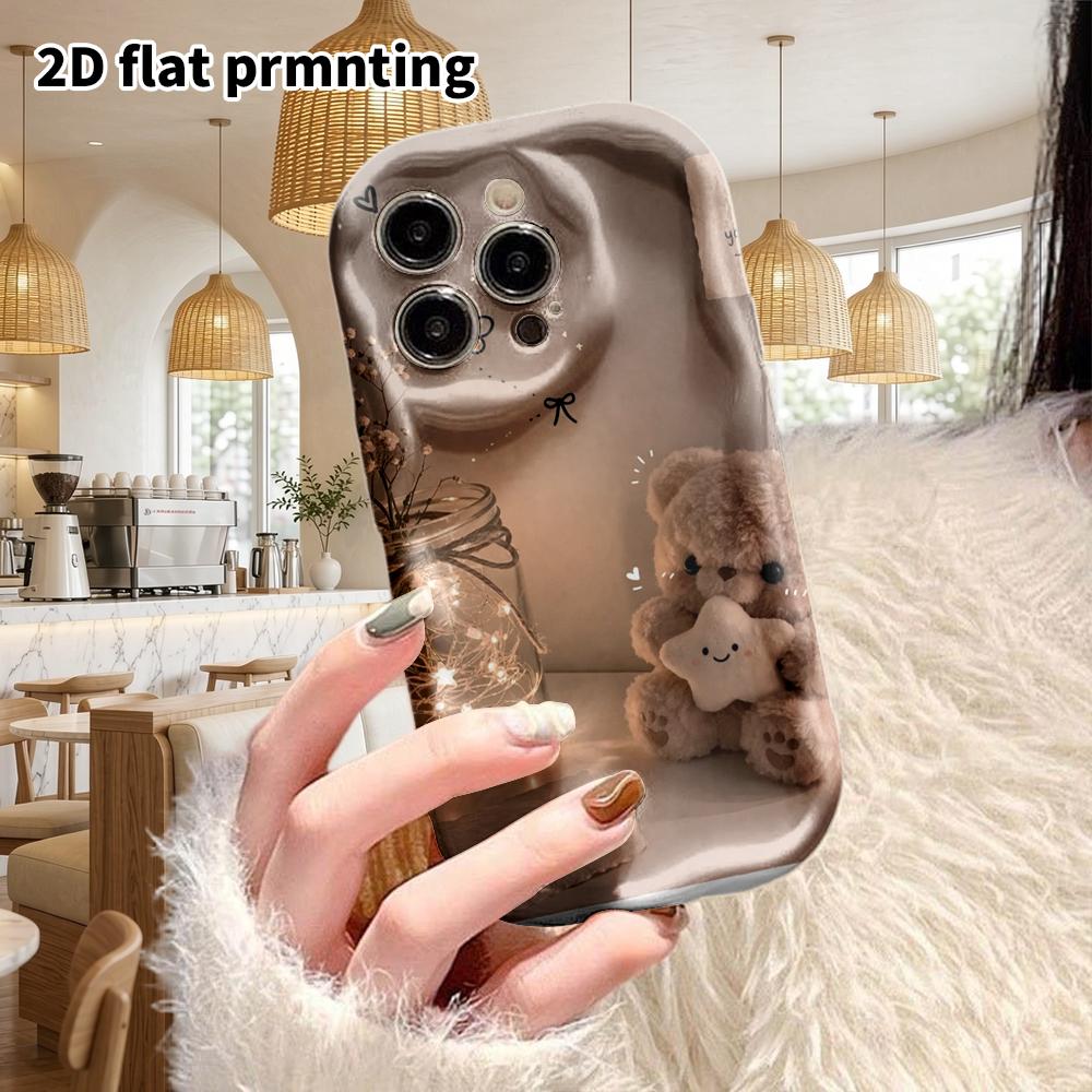 Phone Case: 2D Flat Design Suitable for iPhone 18 17 16 15 14 13 Pro Film Protective Case, Couple Style, Plush Little Bear, Christmas and Halloween Gi