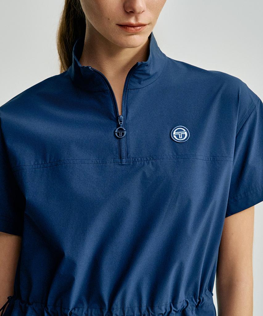 SERGIO TACCHINI W Comfortcool Lightweight Woven Short Sleeve Dress (Navy)