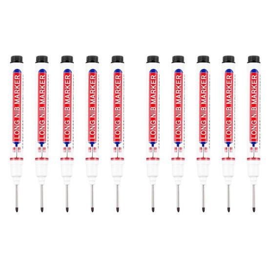 Extra-Long Tip Marker Pen Fine Line Woodworking Tile Metal Marker for Deep Hole & Plumbing Oil-Based