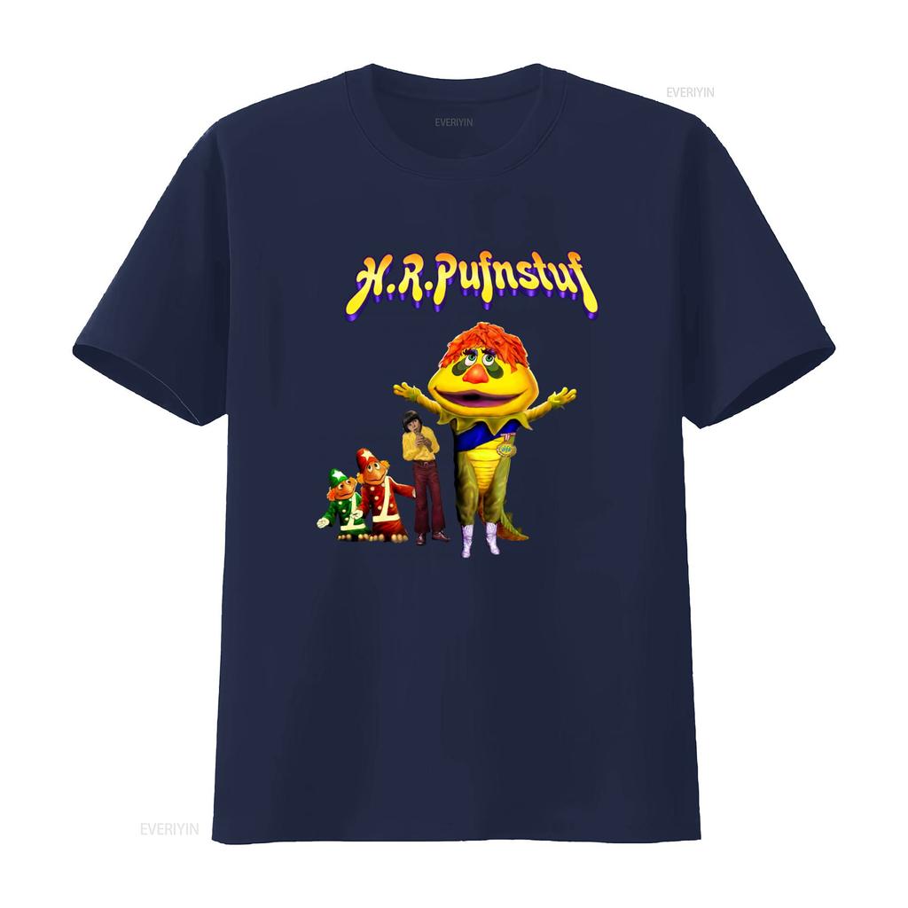 H R Pufnstuf 70s Retro Childrens T Shirt with Classic Cartoon Characters Print Vintage Washed Streetwear Breathable Soft