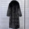 Cappotto in Pelliccia Sintetica da Donna, Pelliccia Sintetica, Modello Lungo, con Collo Imbottito, Cappotto Invernale da Donna Extra Lungo