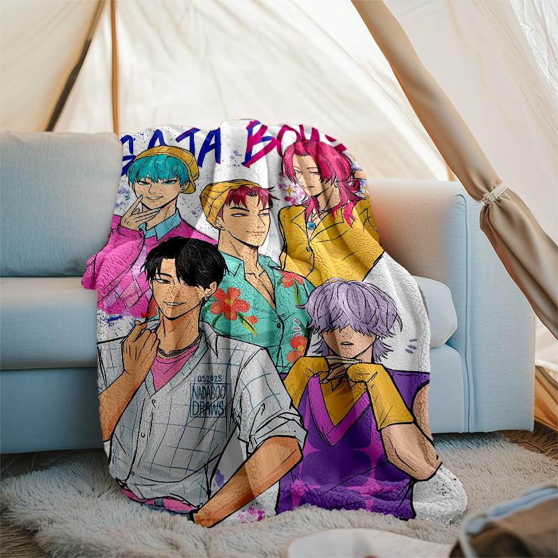 Saja Boys Theme Printed Blanket - Perfect for Couch, Bed, Travel & Outdoor Use | Machine Washable, Cozy & Durable.