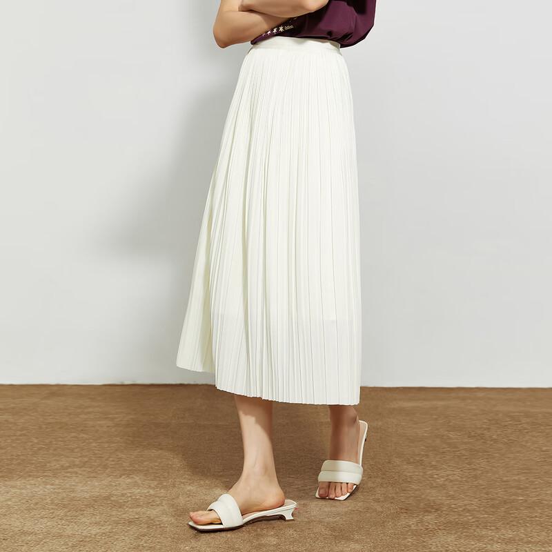 Women's Elegant Pleated A-line Midi Skirt