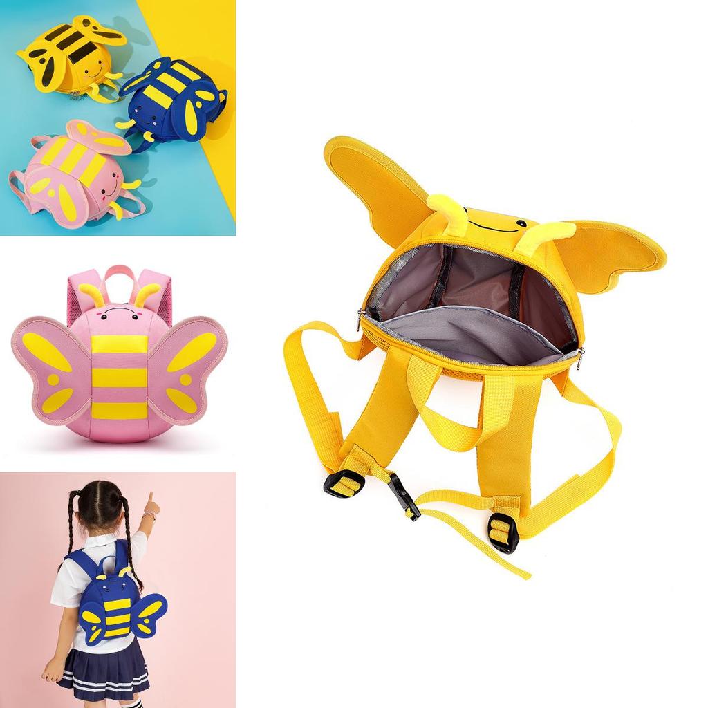Adorable Cartoon Bee Toddler Backpack For Boys And Girls With Breathable And Waterproof Nylon Material