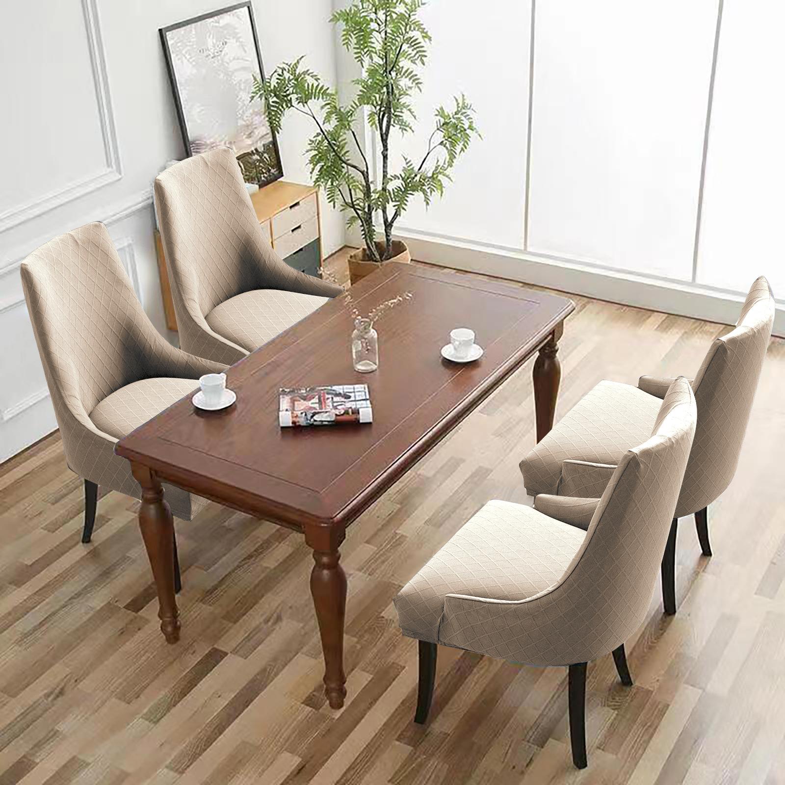 

Diamond Jacquard Water Resist Space-saving Armchair Cover Solid Color Elastic Chair Cover Dining Chair Cover Durable 46*46*51 cm