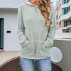 Women Knitted Sweater Hooded Long Sleeve Loose Fit Ribbed Knitting Pullover Tops with Pockets Casual Solid Color Autumn Knitwear