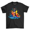 Leuchtturm Farbe Tropfen Design T-Shirt Herren Damen Tees Top - Lustig und Erleuchtend! Lustiges T-Shirt Herren Damen Tops, Un