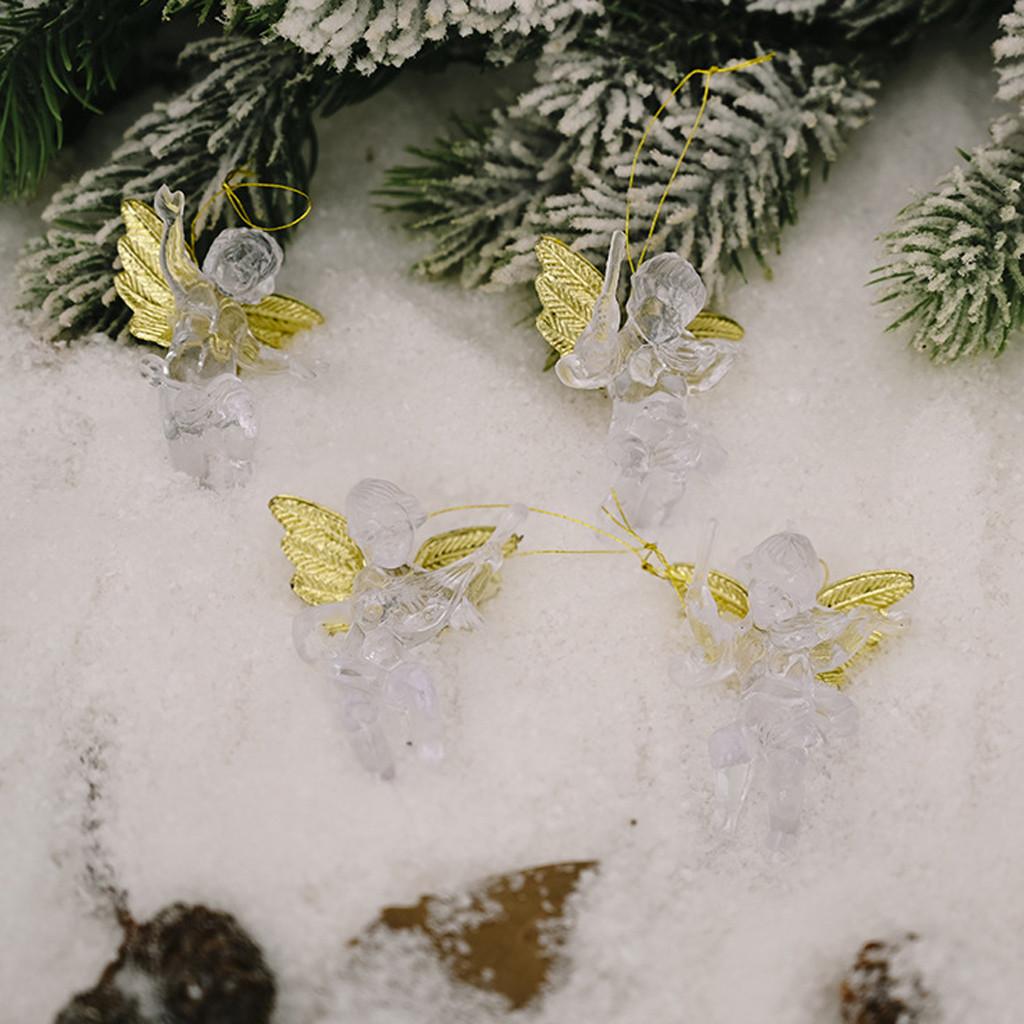 Christmas Transparent Angel Pendant Window Scene Arrangement Acrylic Transparent