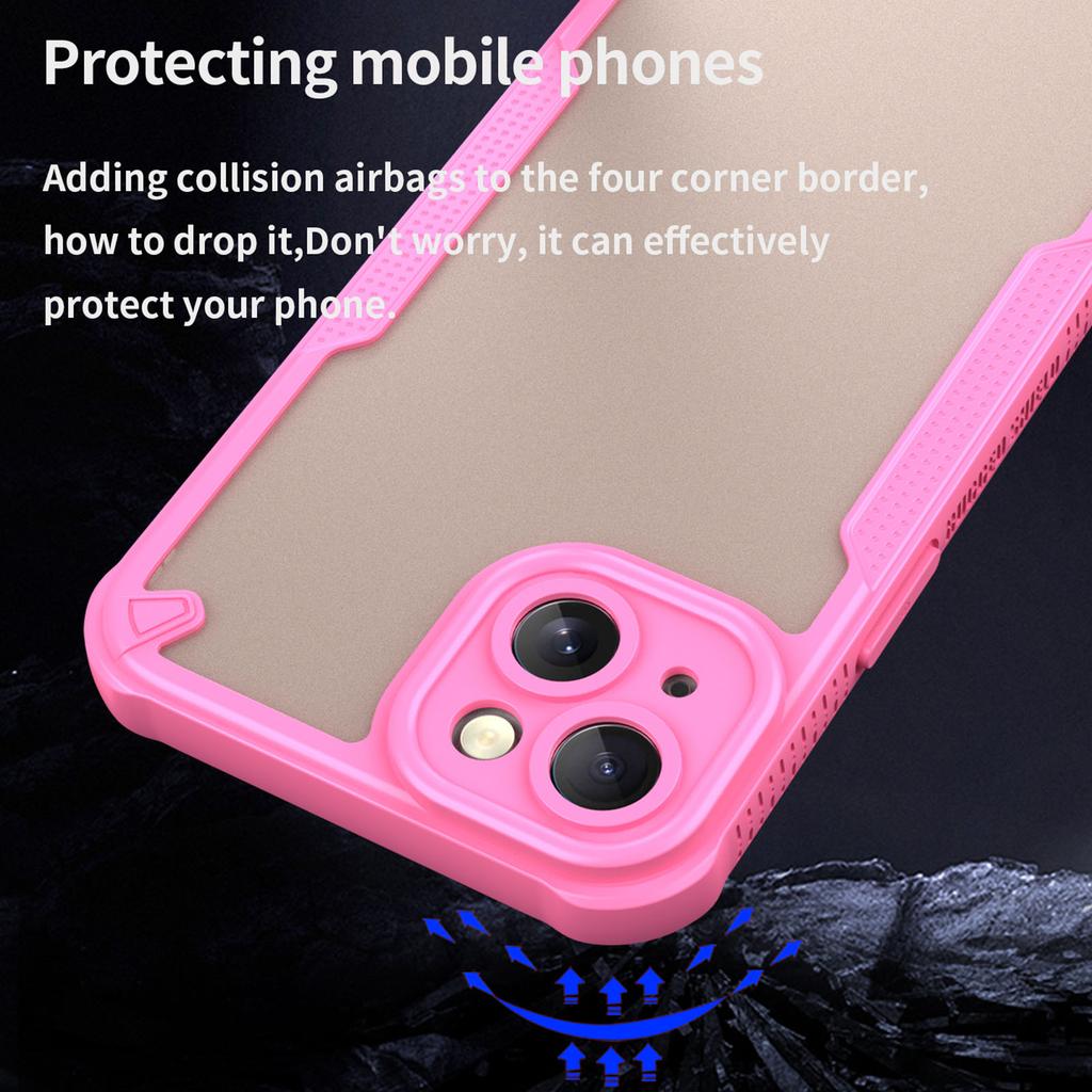 Armor Series For iPhone 15 Plus Case PC+TPU Semi-Transparent Frosted Finish Protective Phone Cover